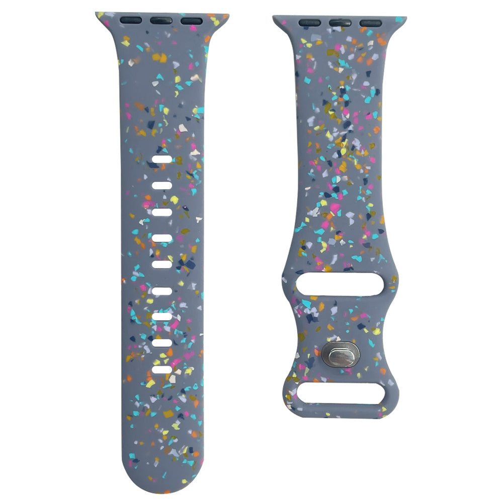 Silicone Watch Band for Apple Watch Series 9 8 7 41mm SE (2023) SE (2022) 6 5 4 SE 40mm 3 2 1 38mm 8-shaped Buckle Pattern Strap Silicone Watch Band for Apple Watch Series 9 8 7 41mm SE (2023) SE (2022) 6 5 4 SE 40mm 3 2 1 38mm 8-shaped Buckle Pattern Strap